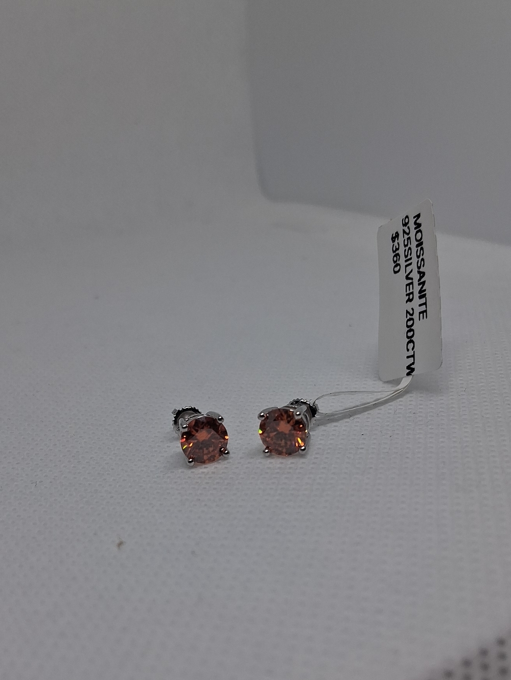 2CT Fall/Autumn Orange Moissanite Stud Earrings - Sterling Silver